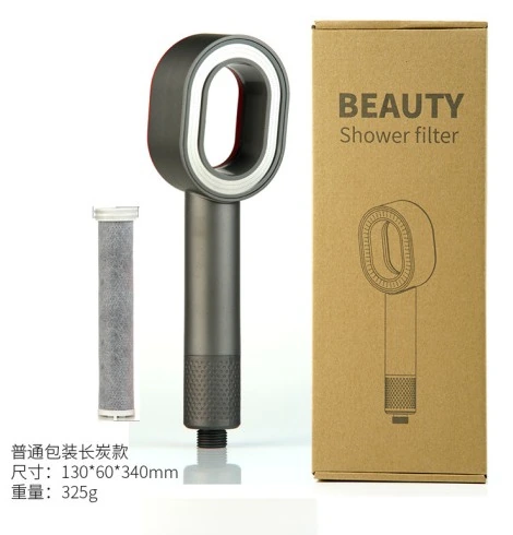 Supplier photo of the graphite shower head, box and cartridge.